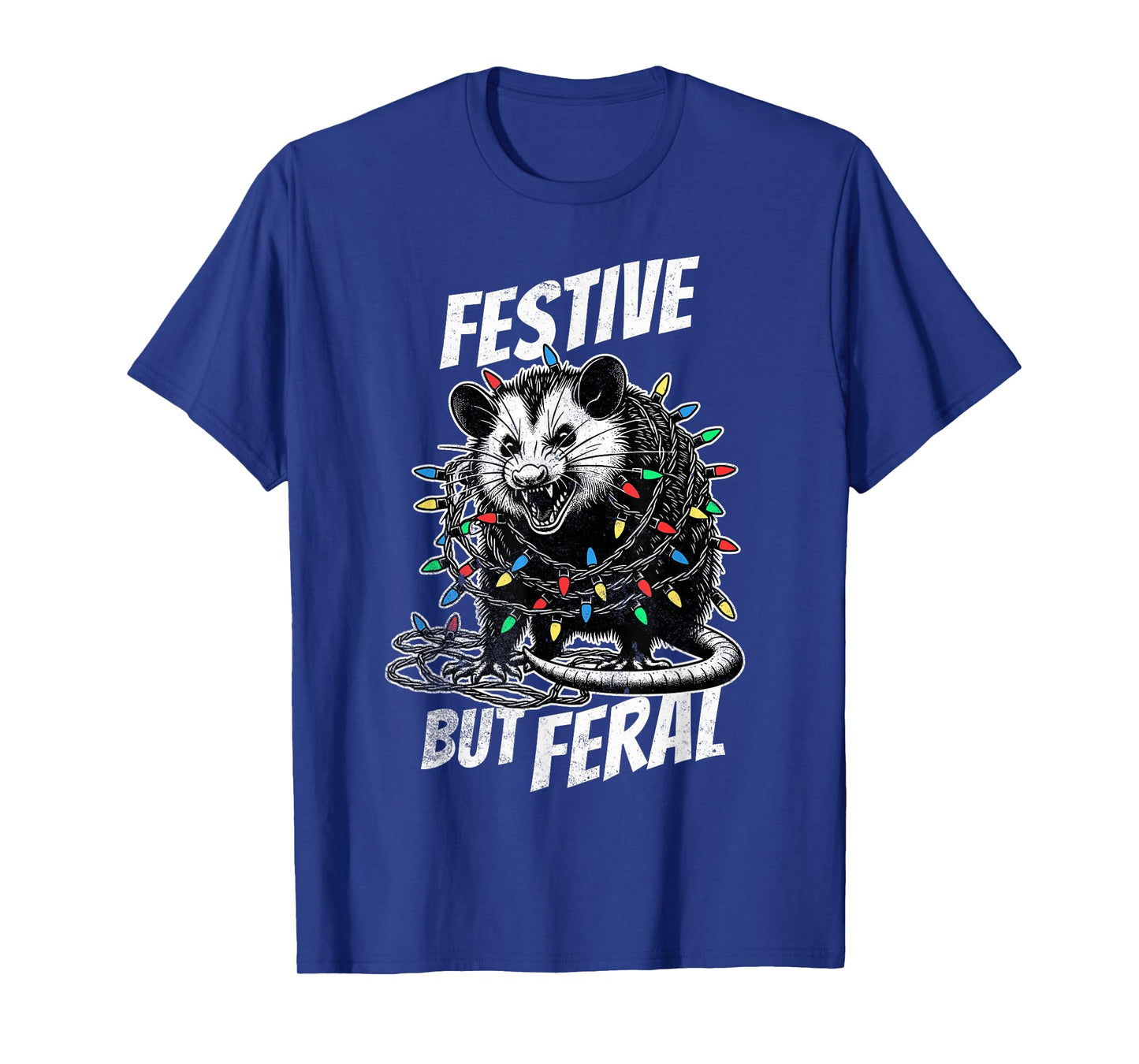 Sorry Santa I've Been Feral Festive Christmas Opossum T-Shirt