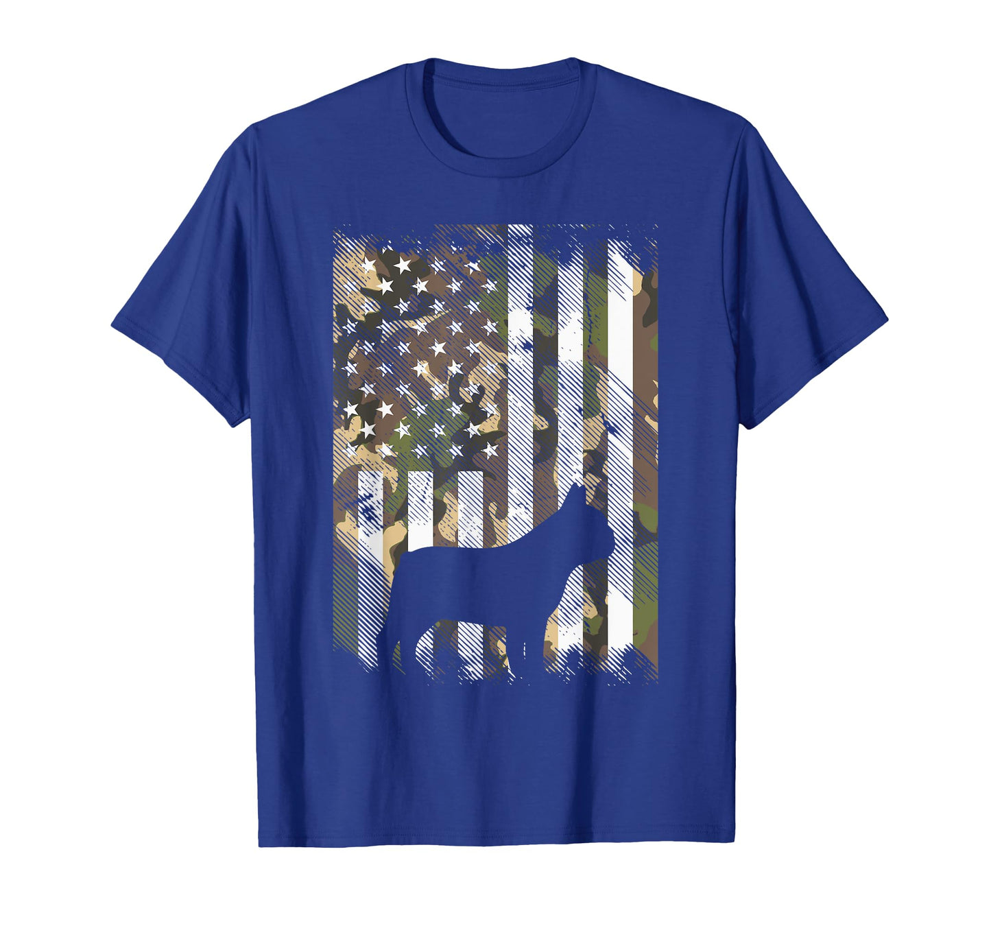 Camo US Flag French Bulldog Frenchie Patriot Dog Lover Gift T-Shirt