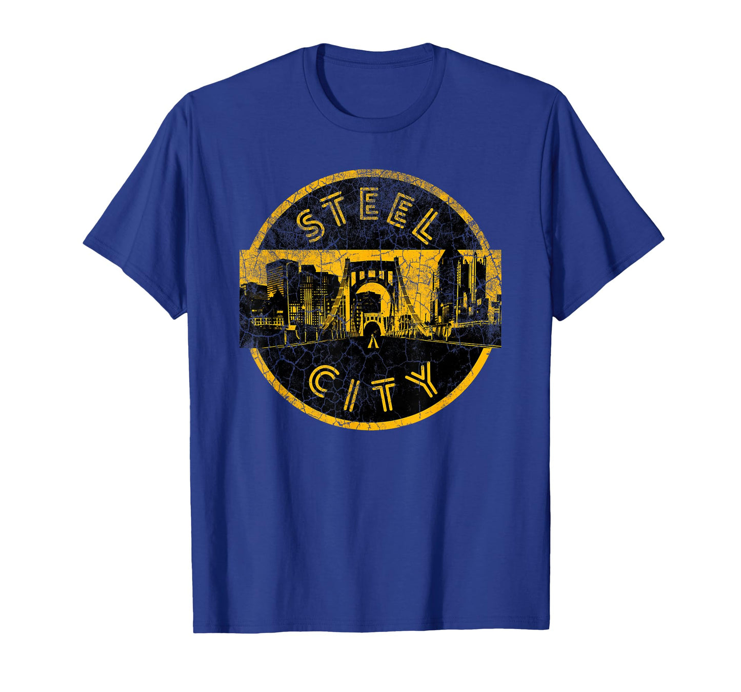 Pittsburgh Steel City Retro Skyline Bridge Vintage T-Shirt