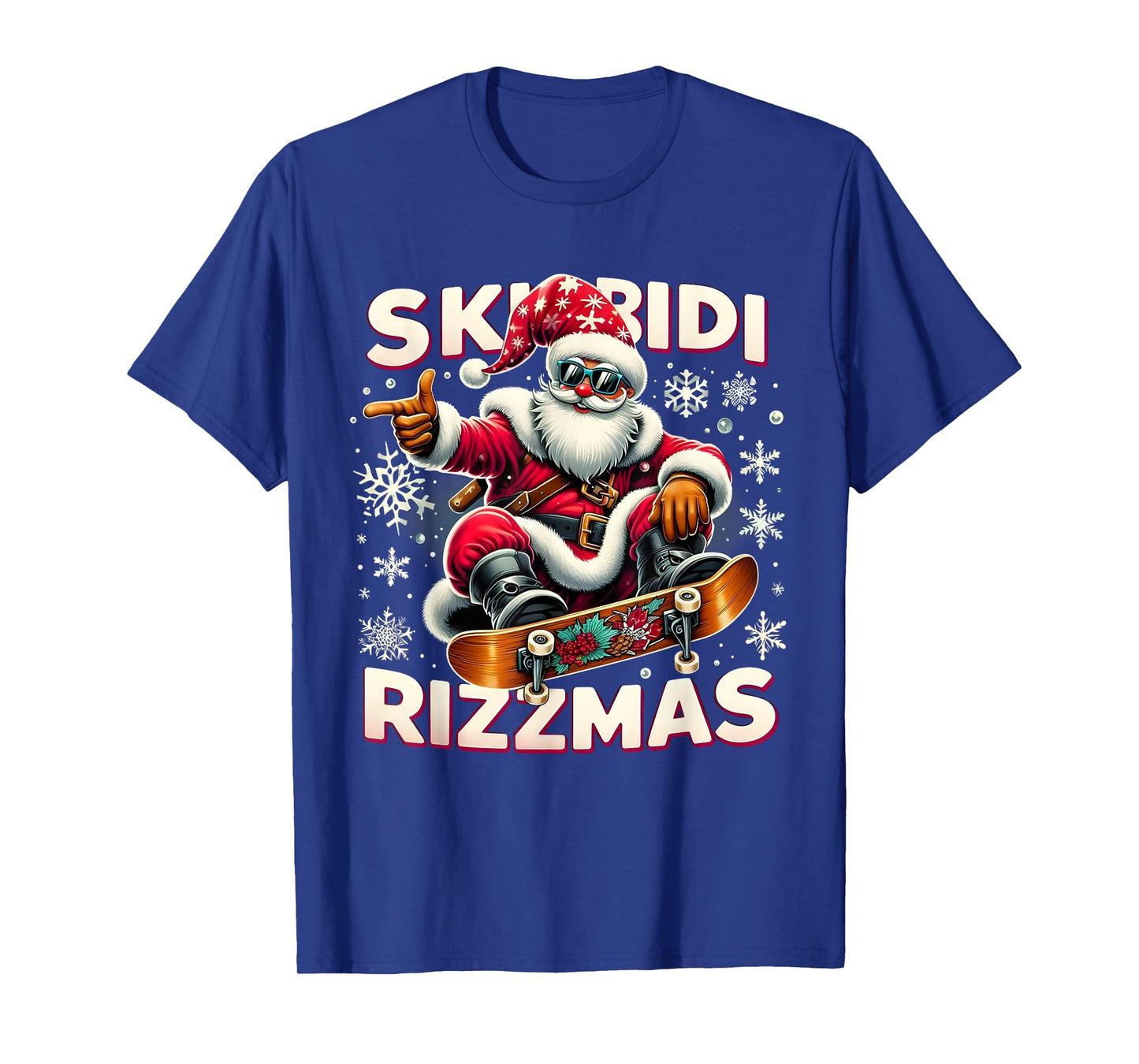 Skibidi Rizzmas Skater Santa Xmas Skibidi Rizzmas Holiday T-Shirt