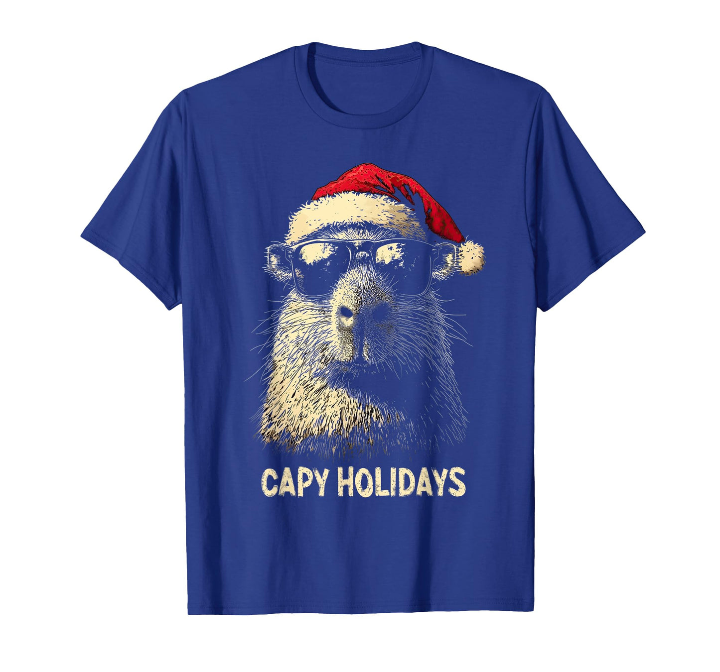 Funny Christmas Capy Holidays Kids Teens Boys Xmas Capybara T-Shirt