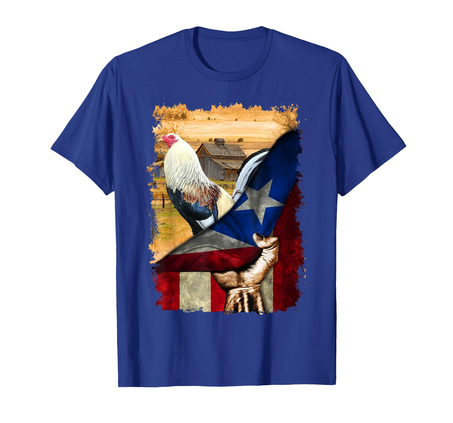 Rooster Puerto Rico Flag Cock Fight T-Shirt