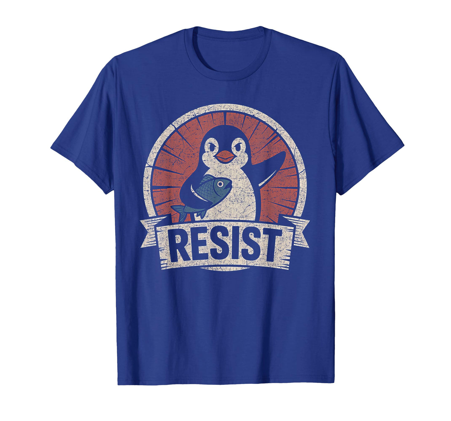 Resist Penguin Activism Vintage Graphic Design T-Shirt