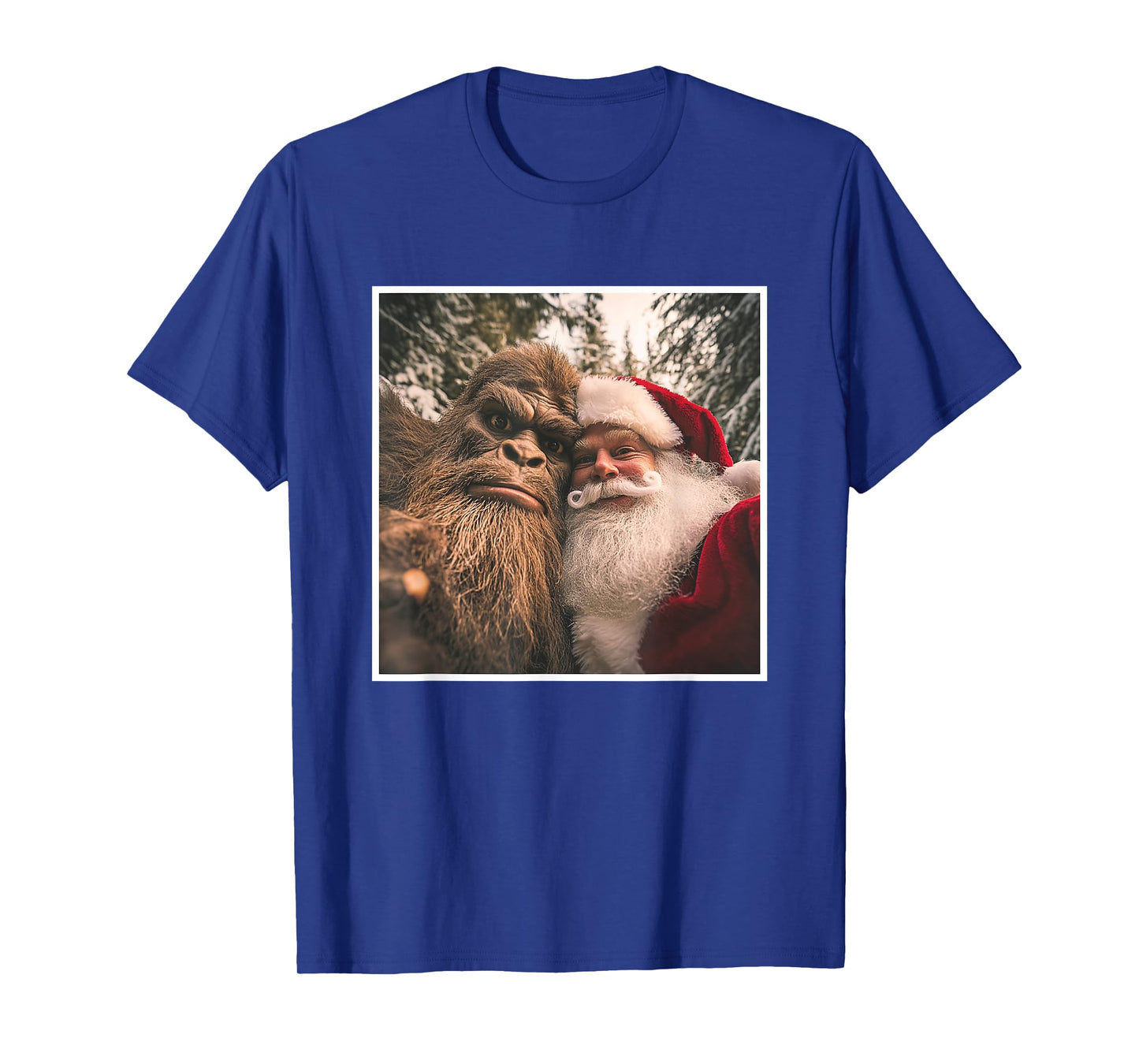 Funny Cute Bigfoot Santa Claus Selfie Christmas Pajama T-Shirt