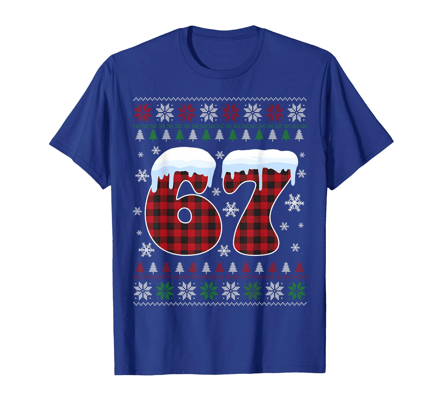 Funny 67 Six Seven Meme Brainrot Cringe Christmas Pajamas T-Shirt
