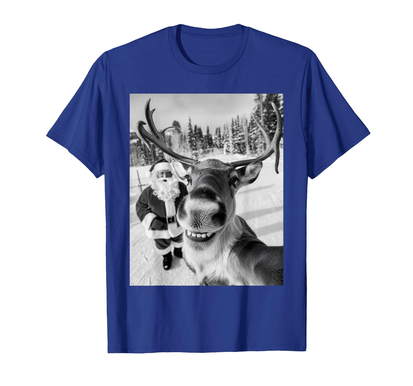 Reindeer Selfie Christmas Party Selfie Funny Reindeer Xmas T-Shirt