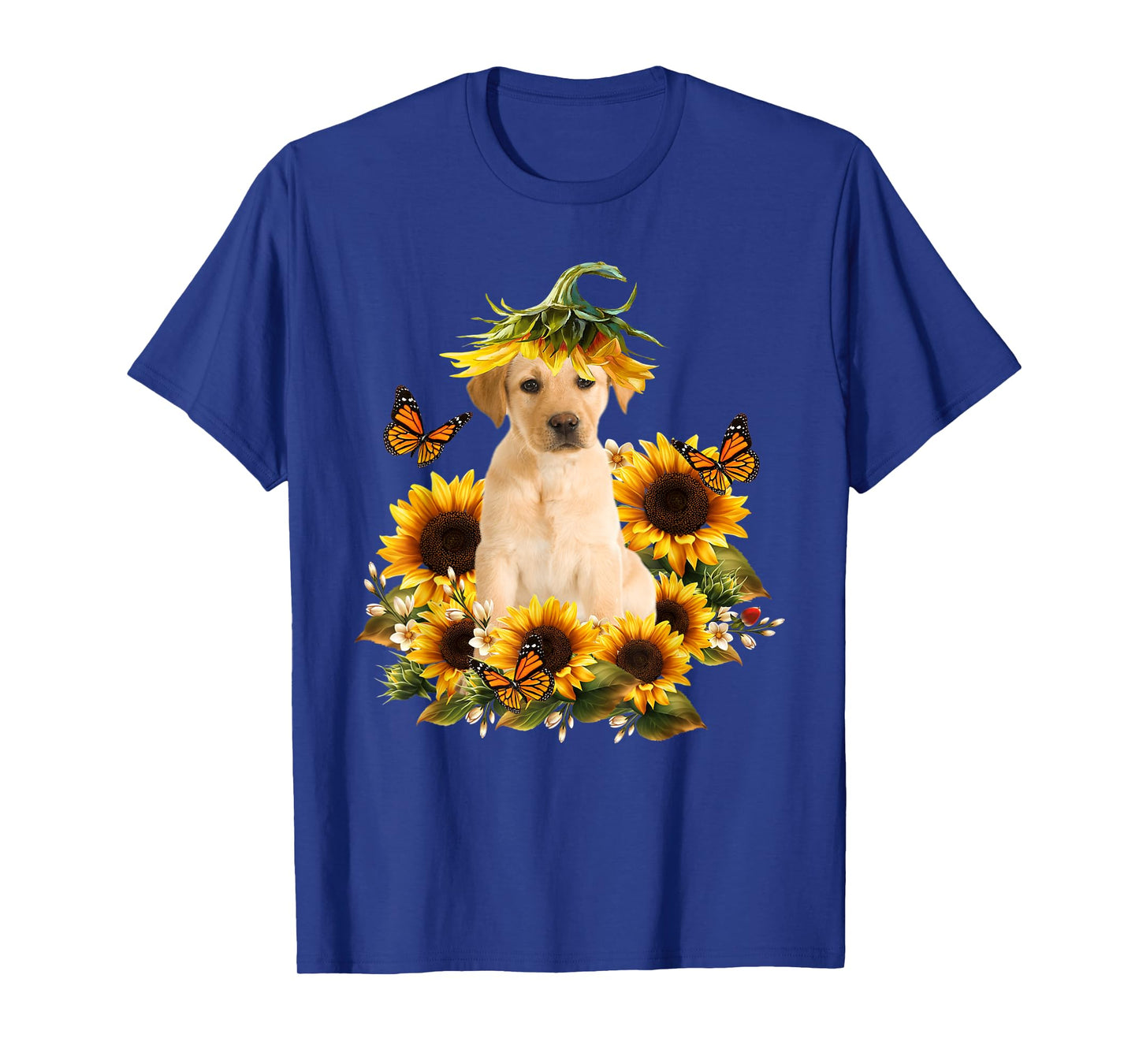 Labrador Sunflower Butterfly Cute Dog Lover Gifts Men Women Kids T-Shirt