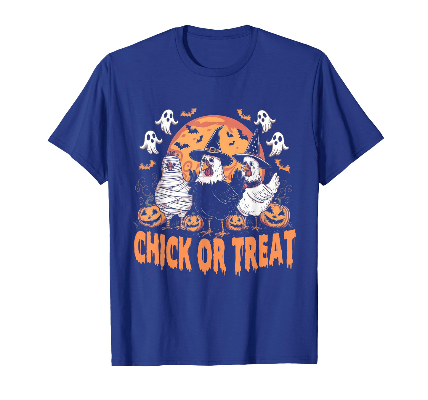Halloween Spooky Chicken Autumn Chick or Treat Pumpkin Witch T-Shirt