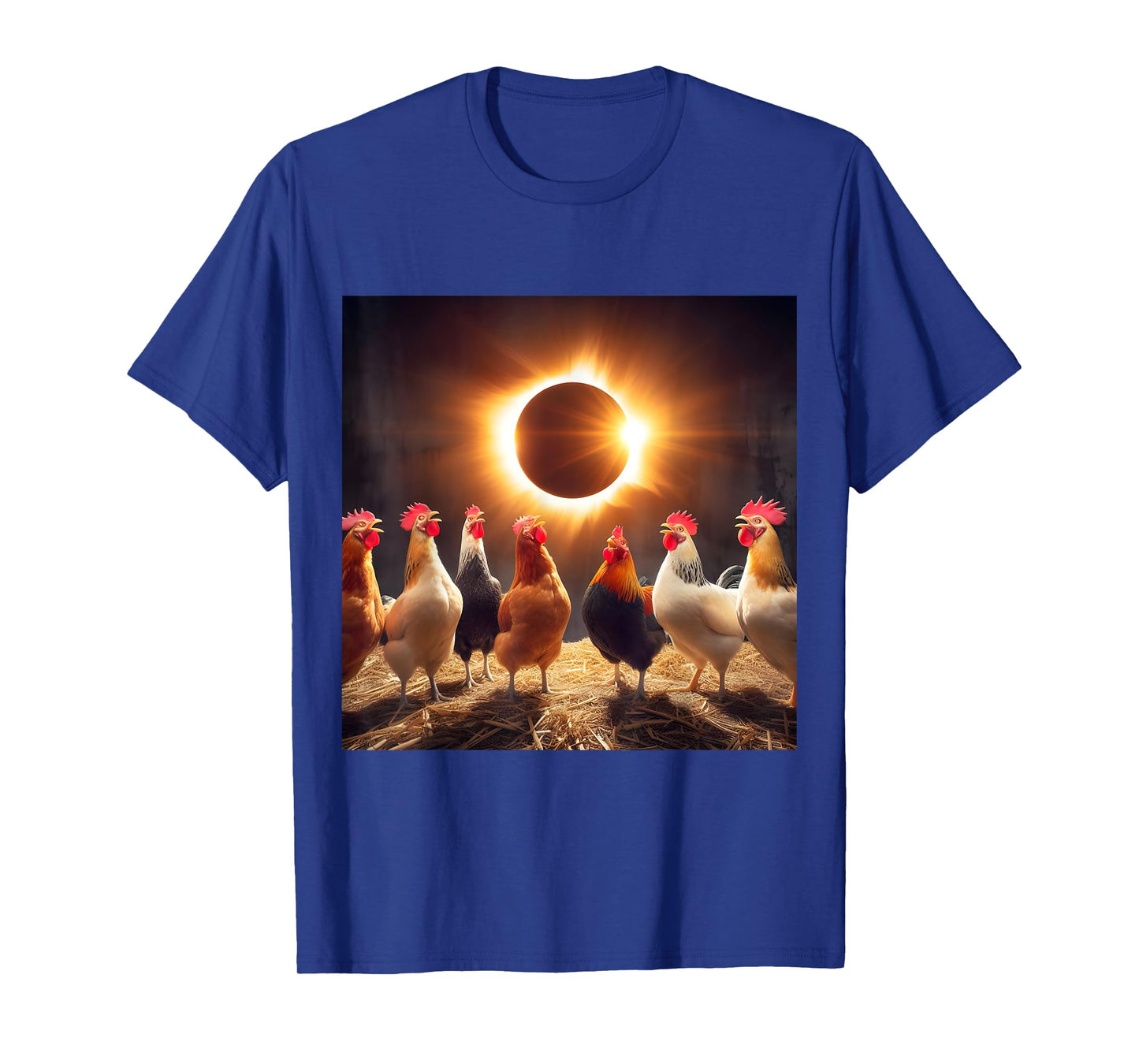 Chicken And The Total Solar Sun Eclipse 8.04.24 2024 Chicken T-Shirt
