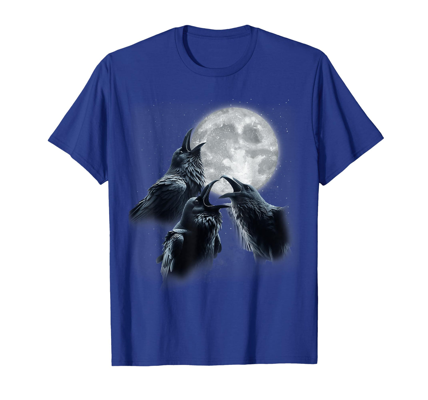 3 Black Raven Howling At The Moon Funny Crow Raven Bird Kids T-Shirt
