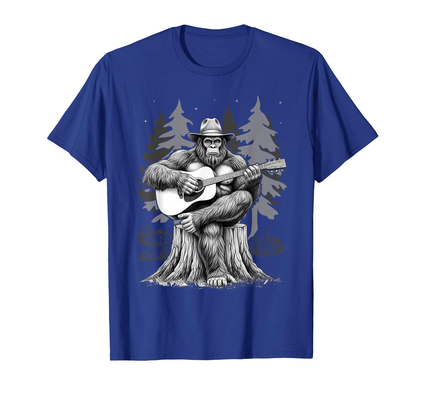 Bigfoot Playing Electric Guitar Sasquatch Rock On Big Foot T-Shirt