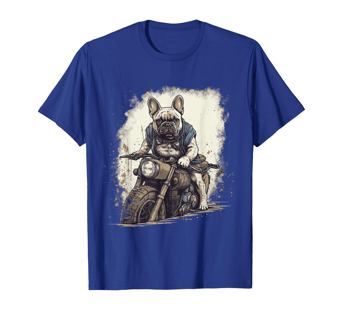 Funny Vintage French Bulldog Biker French Bulldog Motorcycle T-Shirt for Men Women
