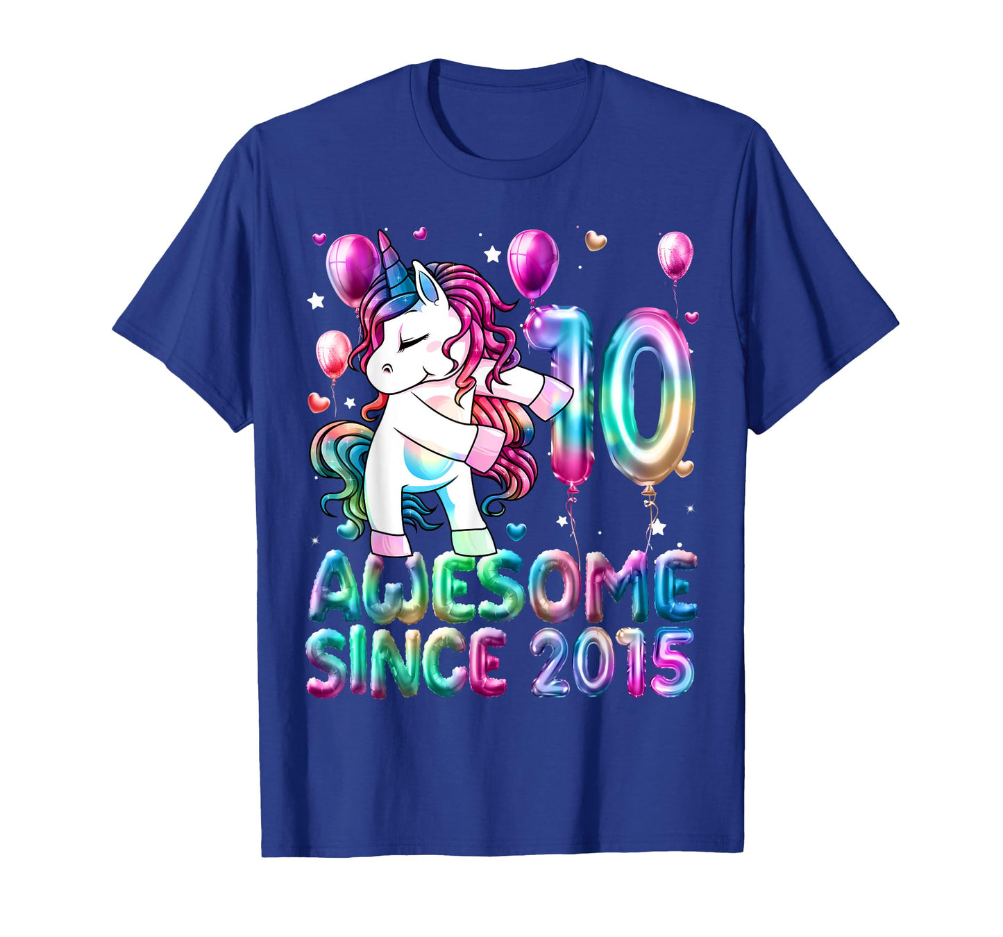Flossing Unicorn 10 Year Old 10th Birthday Girl Unicorn T-Shirt