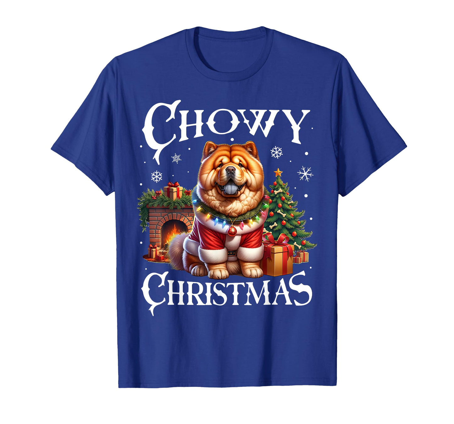 Christmas Dogs Chow Chow Santa Claus Chow Chow Xmas T-Shirt - Unisex Adults - Black - Small - Short Sleeve