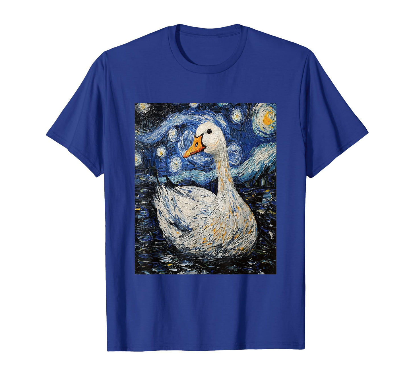 Funny Goose Duck - Van Gogh Style - Starry Night T-Shirt