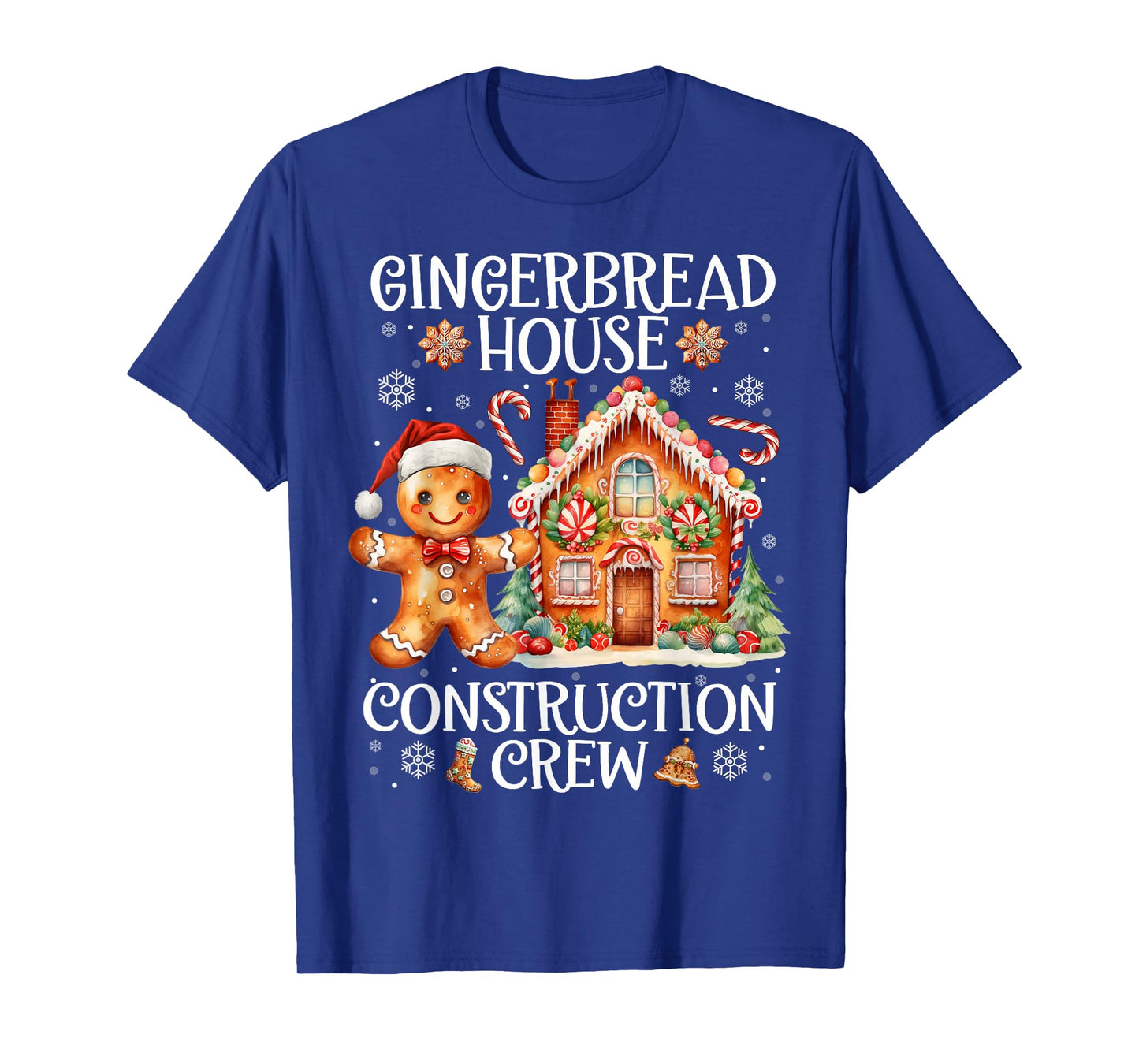 Gingerbread House Construction Crew Cookies Baking Christmas T-Shirt