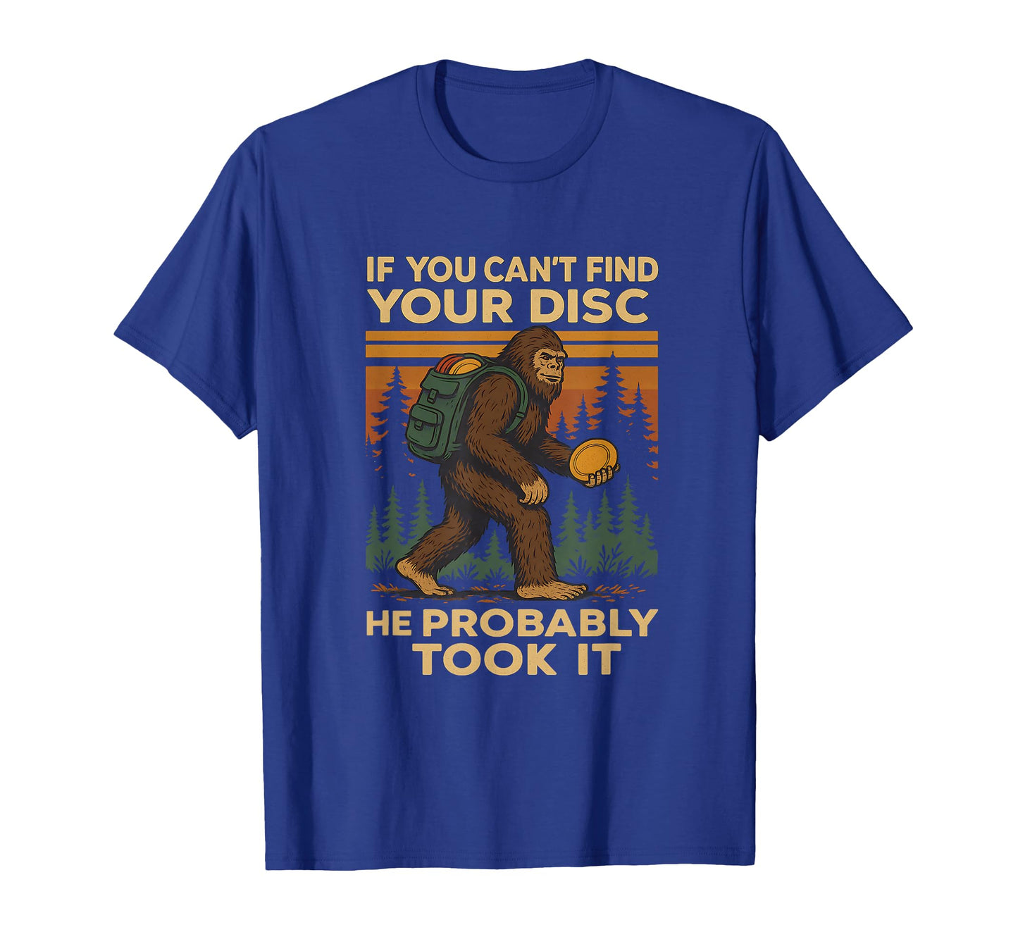 Big foot Funny Disc Golf Sasquatch Men Women Kids frisbee T-Shirt