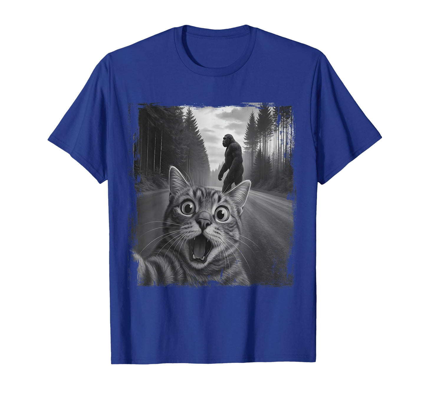 Cat Selfie Sasquatch Bigfoot Funny Apparel for Men Kids T-Shirt