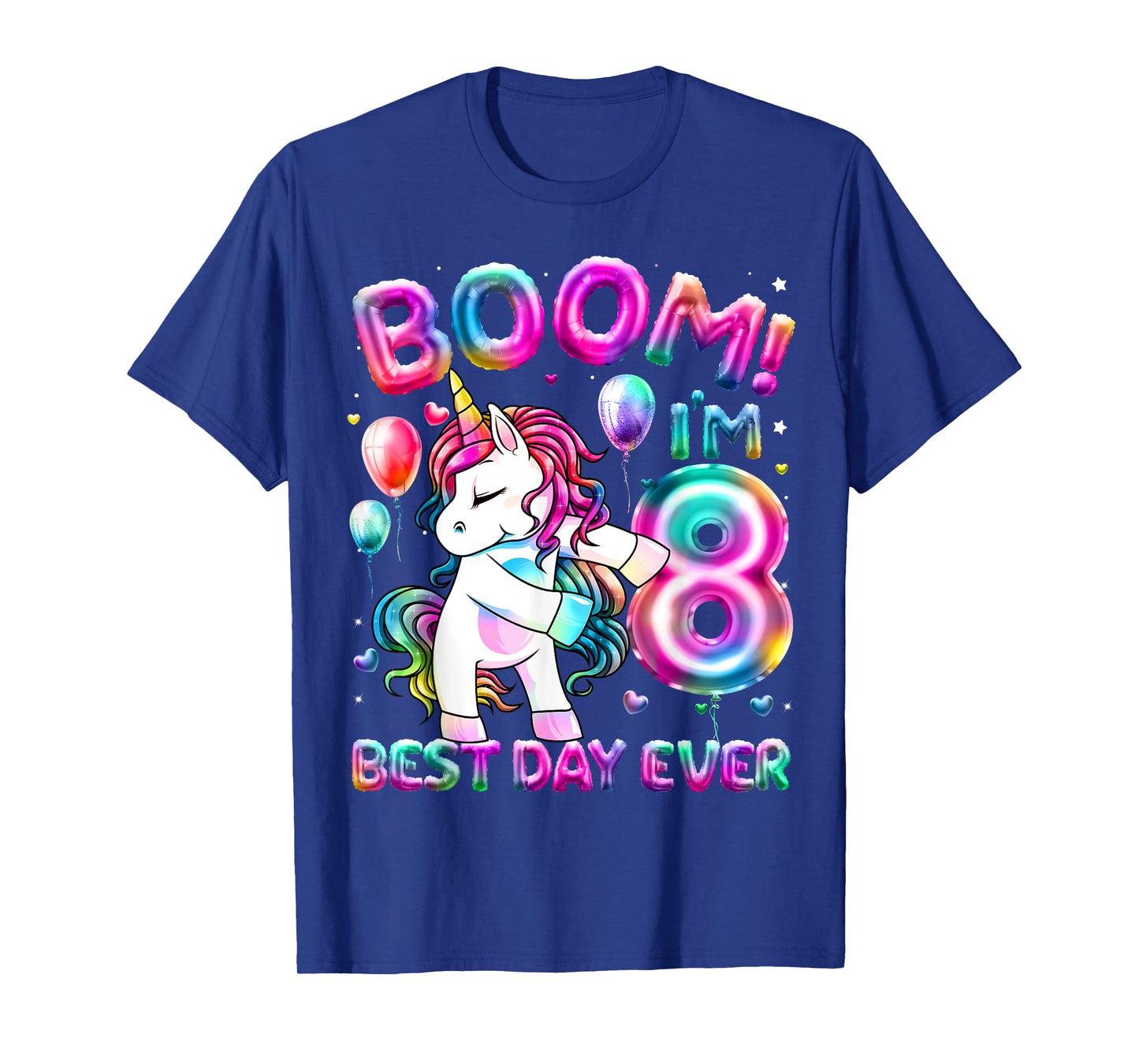 8 Years Old Flossing Unicorn Gifts 8th Birthday Girl Party T-Shirt