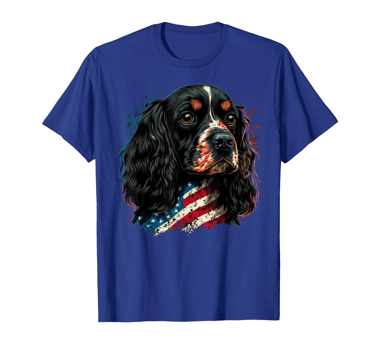 USA 4th Of July Cocker on Patriotic American Cocker Spaniel T-Shirt