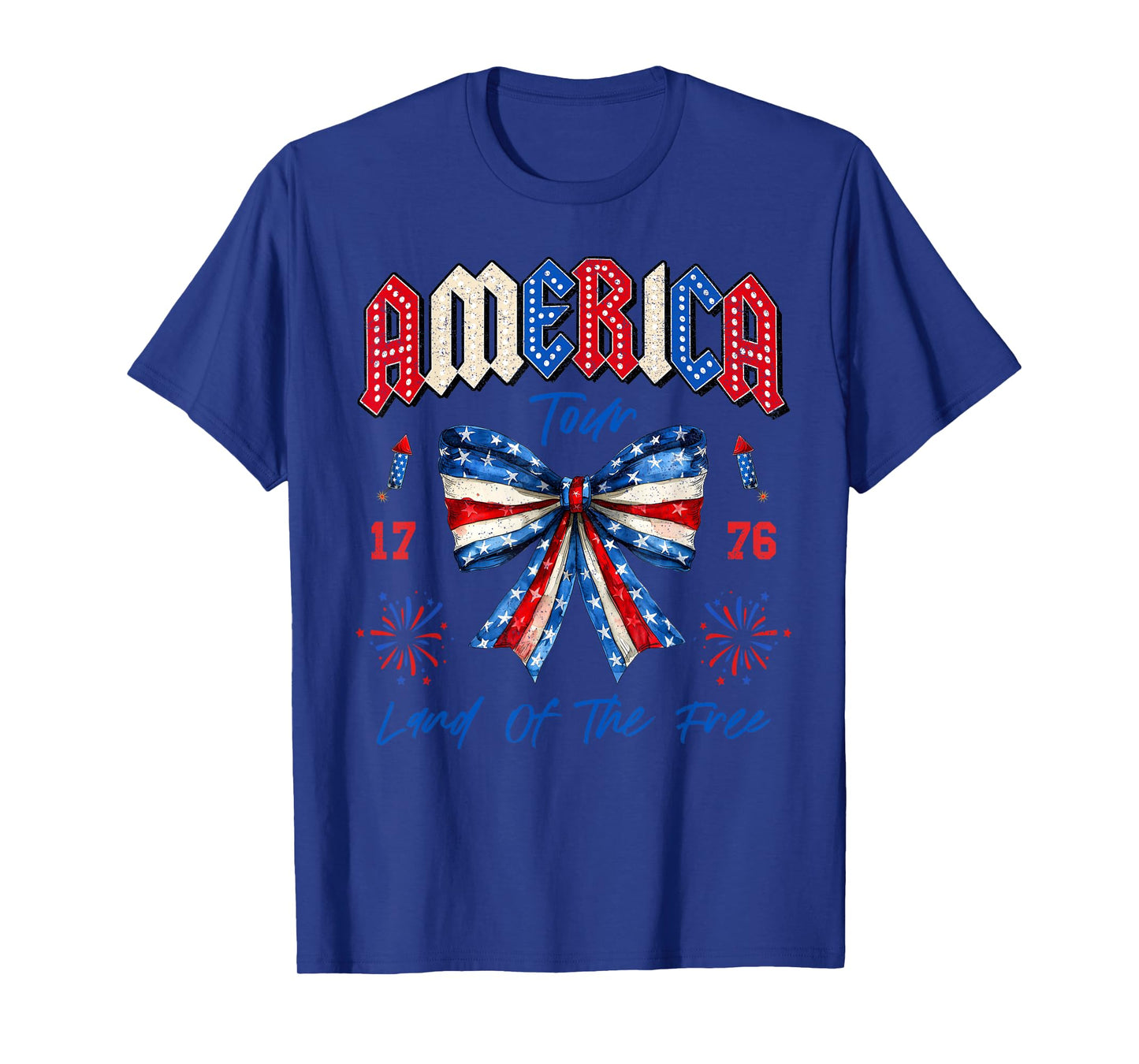 America Tour 1776 Coquette Bow Freedom Patriotic 4th Of July T-Shirt
