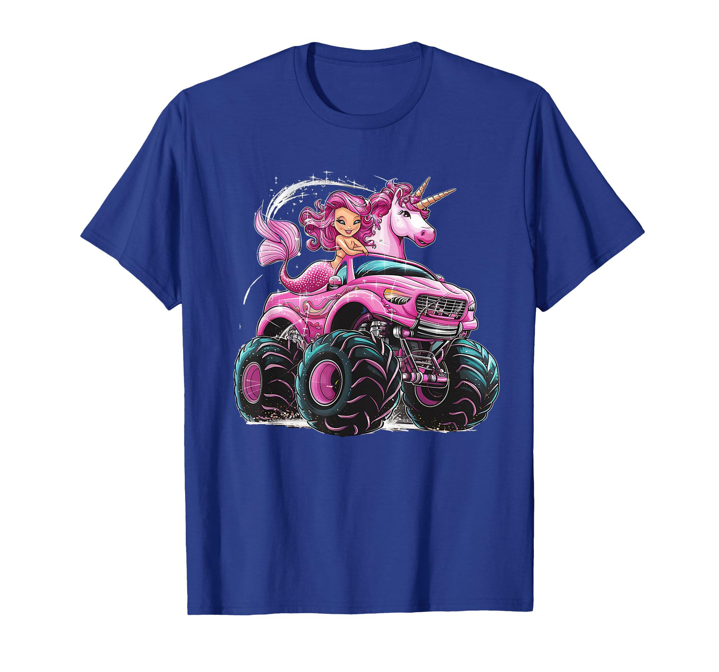 Mermaid Unicorn Monster Truck Birthday Girl Monster Truck T-Shirt