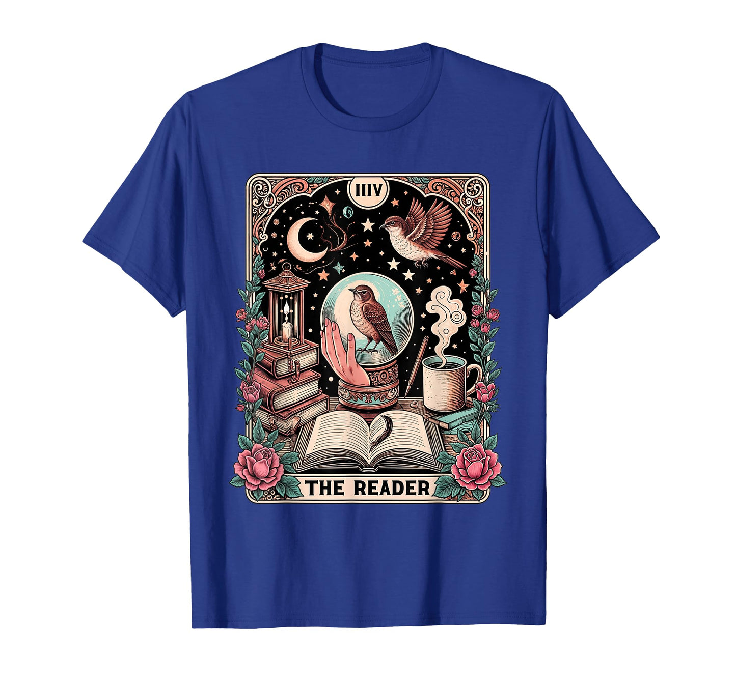 The Reader Tarot Card Shirt Funny Bird Book Lover Bookworm T-Shirt