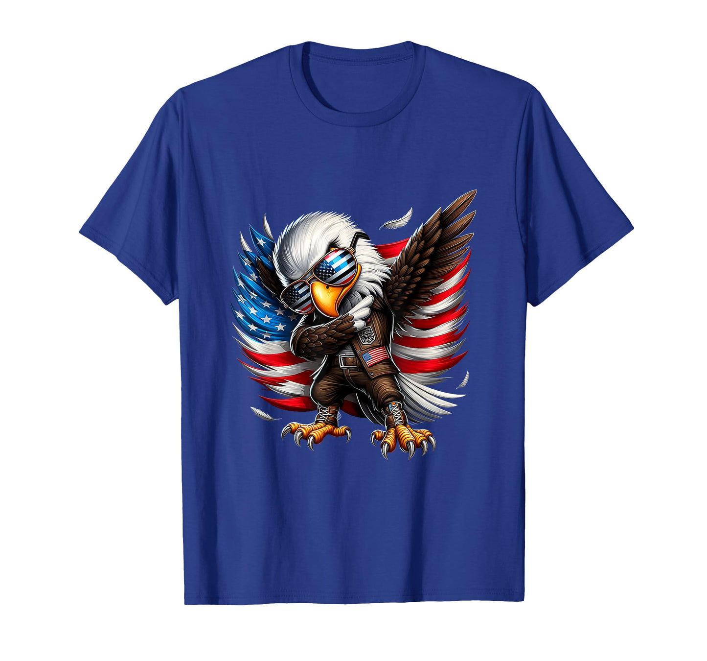 American Flag Bald Eagle Dab Funny Patriotic 4th of July USA T-Shirt