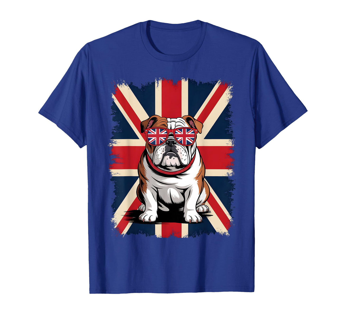 Union Jack Funny Bulldog UK Flag British Kids Boys Girls Men T-Shirt