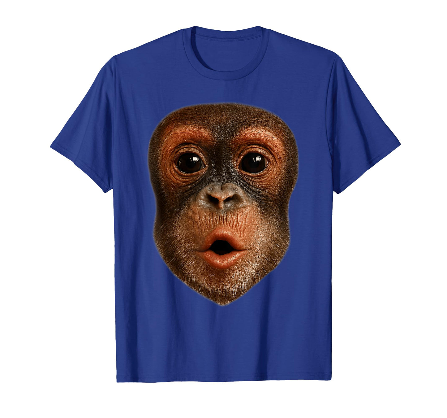 Monkey Blowing Stomach Face Funny Sarcastic Graphic T-Shirt