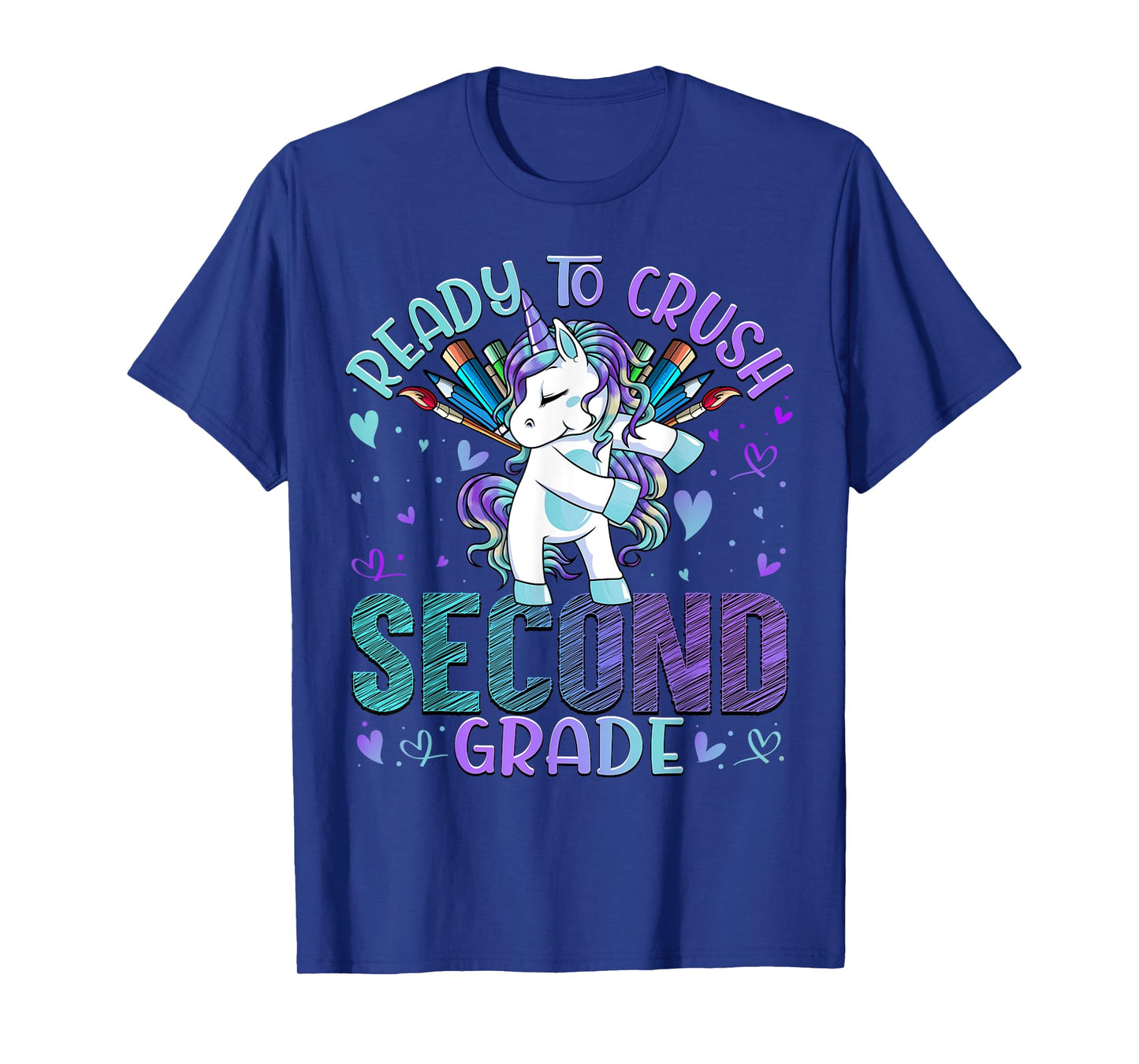 Ready to Crush Second 2nd Grade Back To School Unicorn Kids T-Shirt
