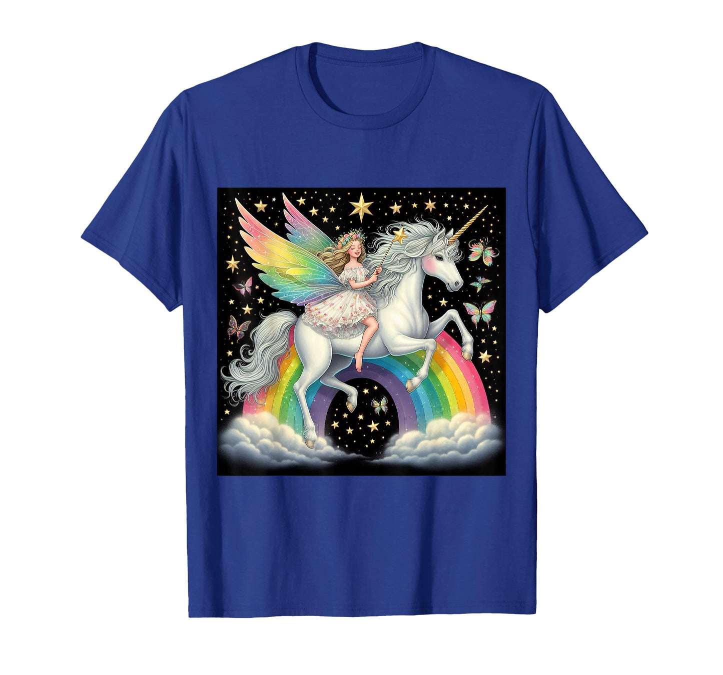 Fairy Riding A Unicorn Boys Girls Men Women Kids Adults T-Shirt