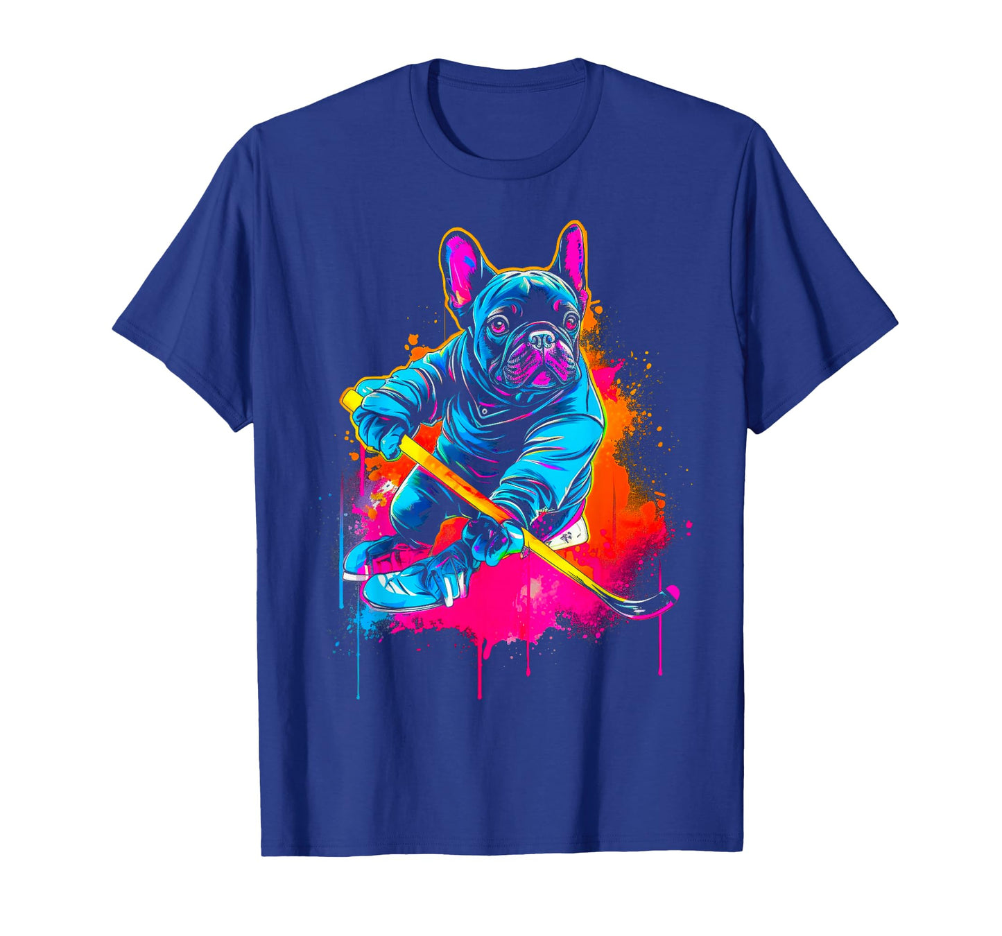 Pop Art French Bull Dog Hockey T-Shirt