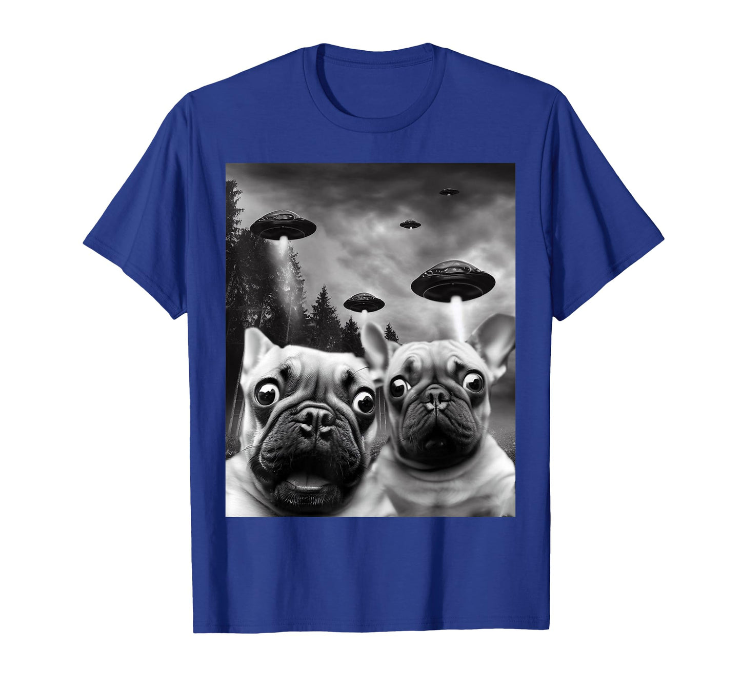 Frenchie UFO Selfie - Funny French Bulldog Alien T-Shirt