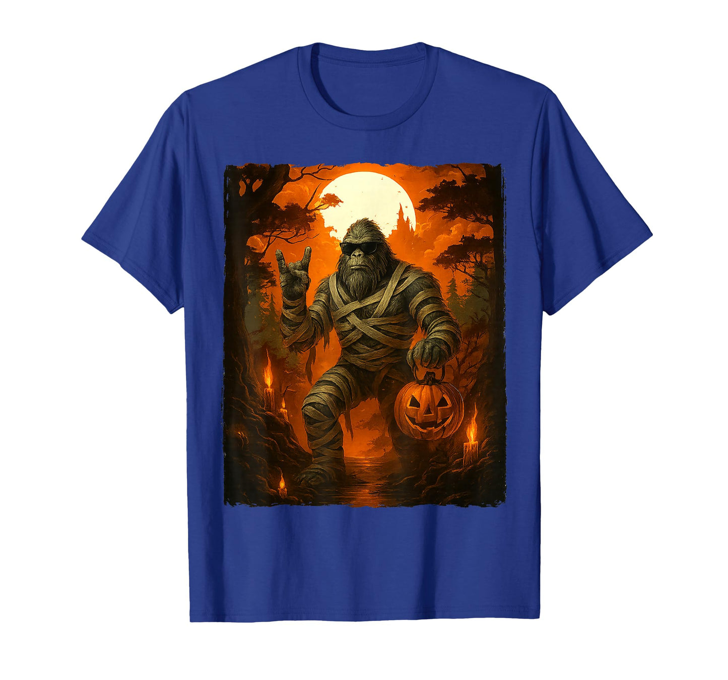 Funny Jack O lantern Mummy Bigfoot Halloween Costumes Mens T-Shirt