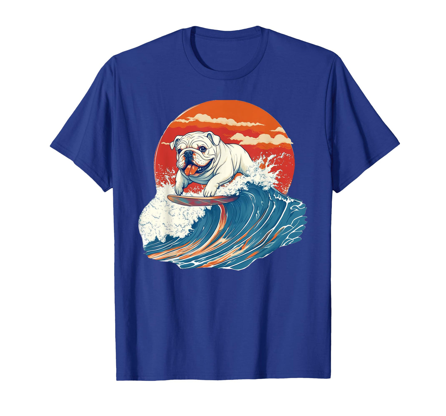English Bulldog Dog Surfing Surfer T-Shirt