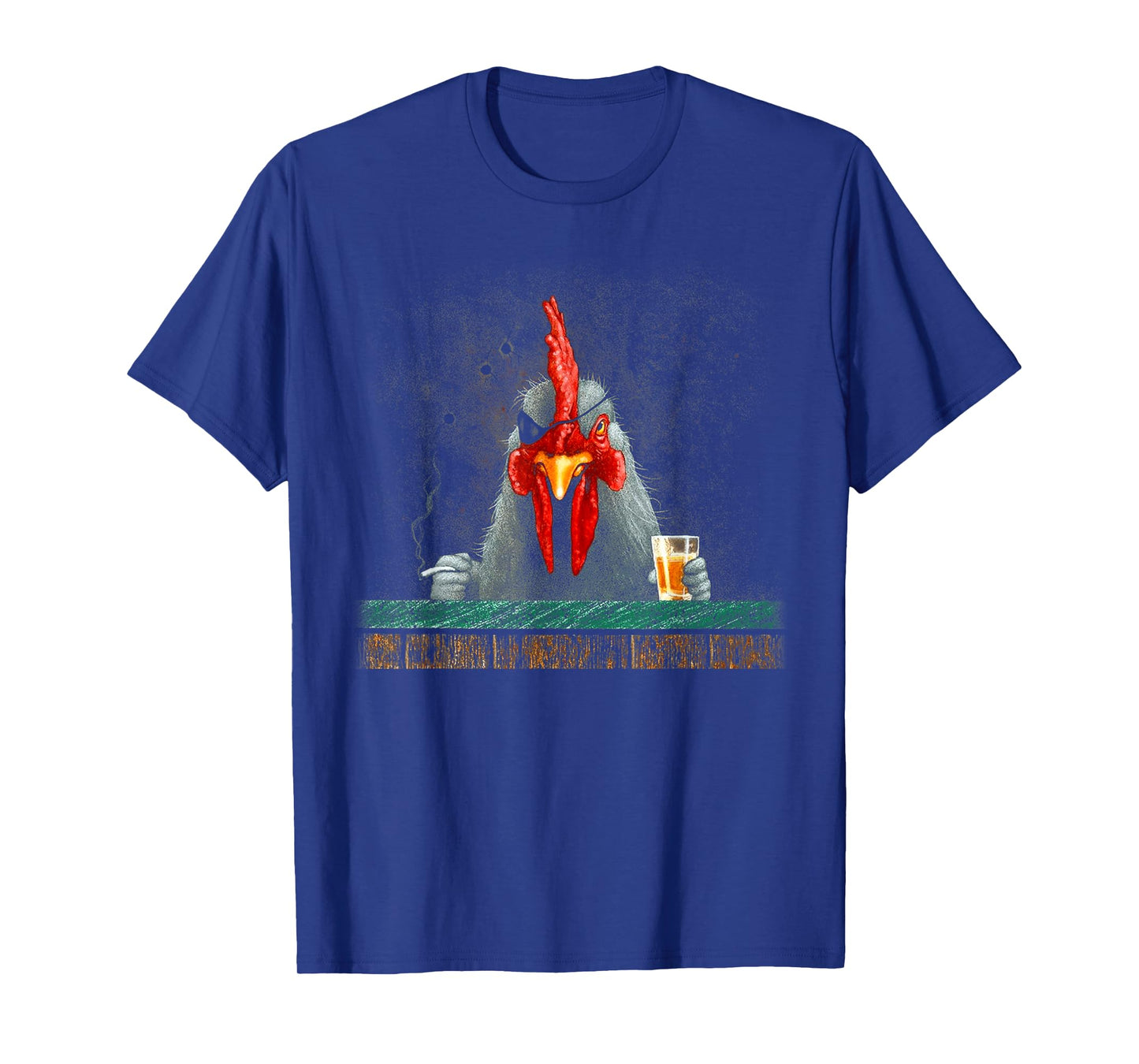 Peach-bruh Smoking Chicken Abstract Art Vintage One-eyed T-Shirt