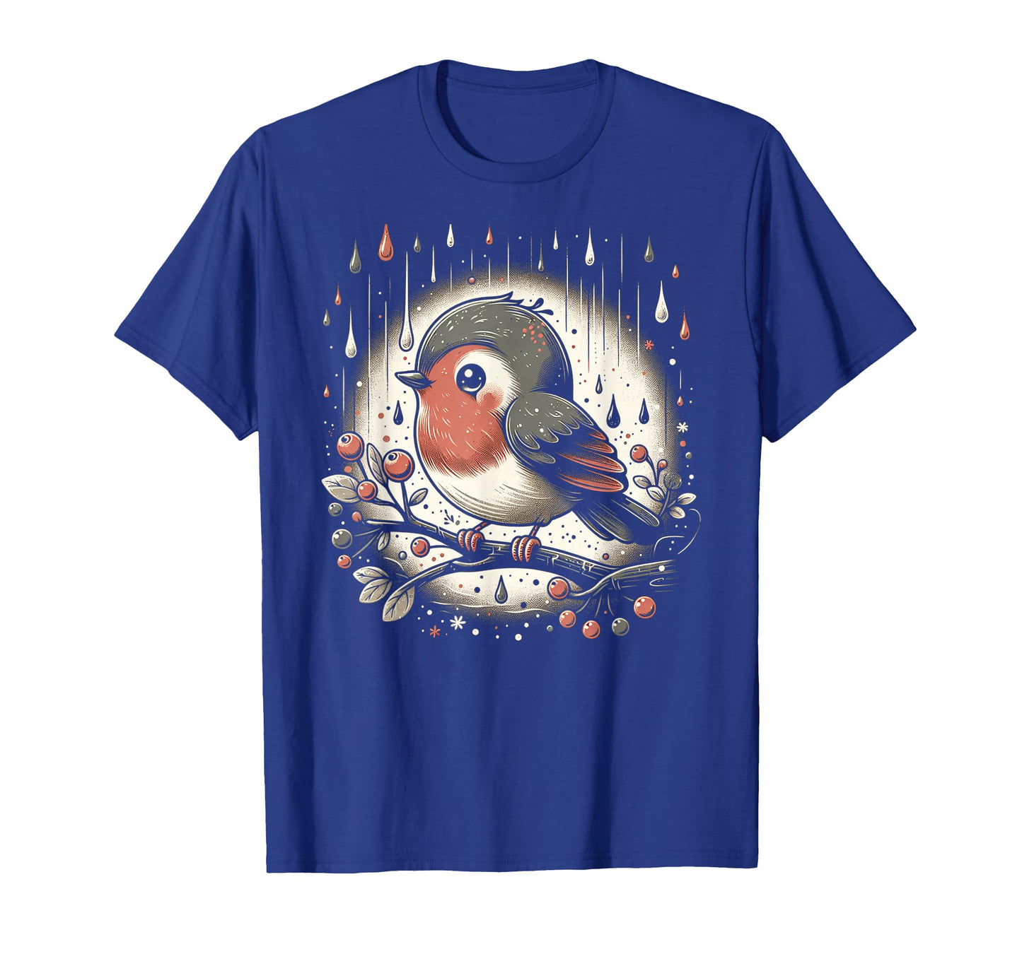Whimsical Robin in Rain T-Shirt