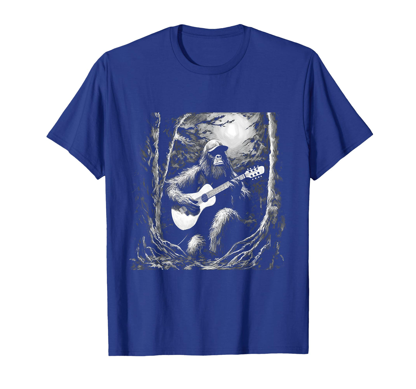 Bigfoot Playing Acoustic Guitar Funny Sasquatch Big Foot T-Shirt