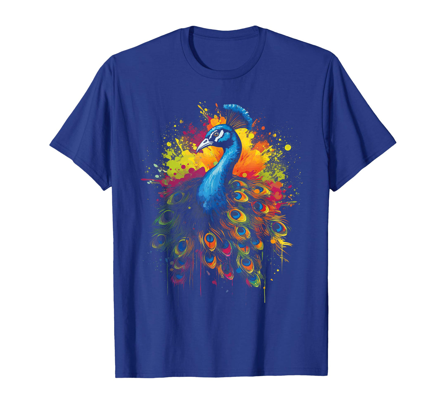 Colorsplash Artwork Peacock Bird Multicolor T-Shirt