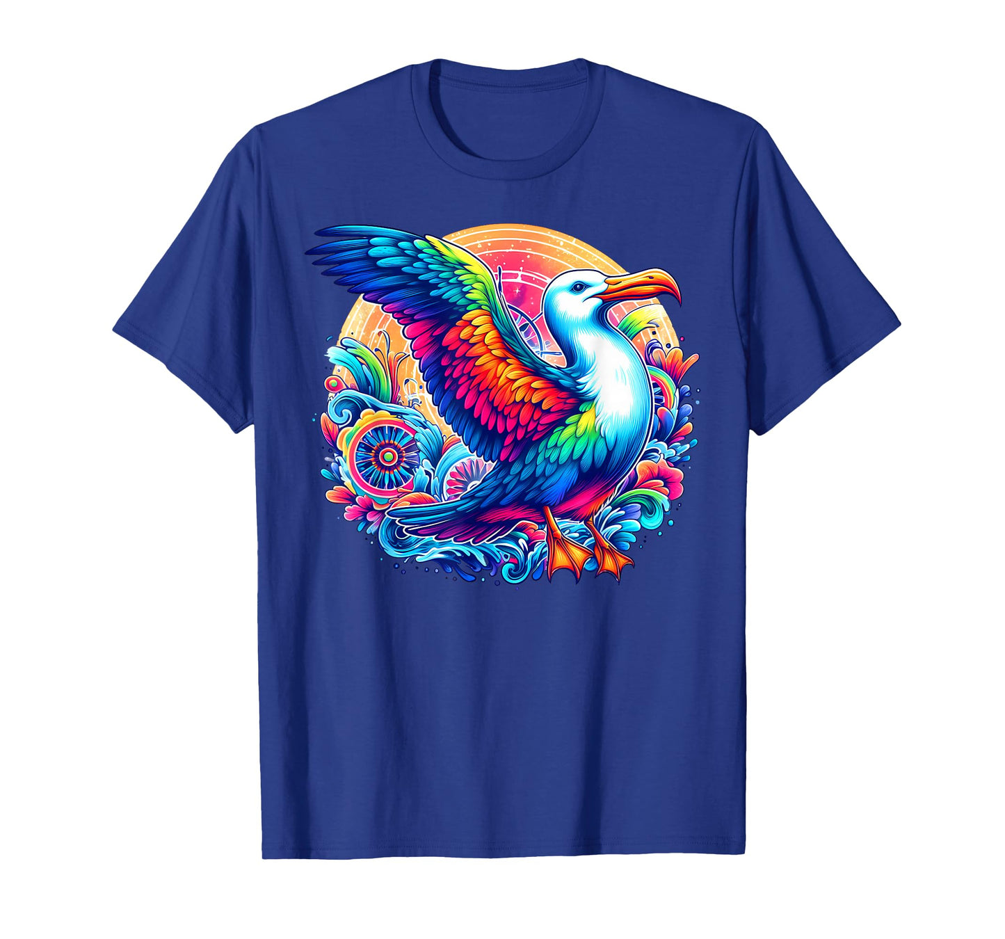Cool Albatross Spirit Animal Illustration Tie Dye Art T-Shirt