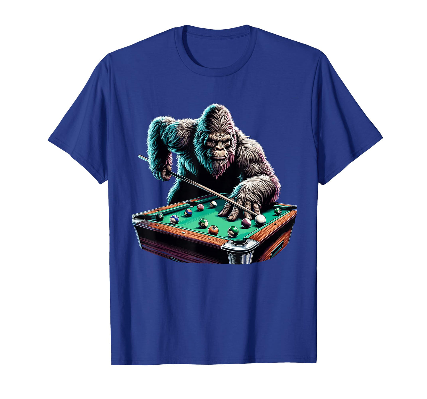 Funny Bigfoot Sasquatch Billiards Pool Player Men Boys T-Shirt