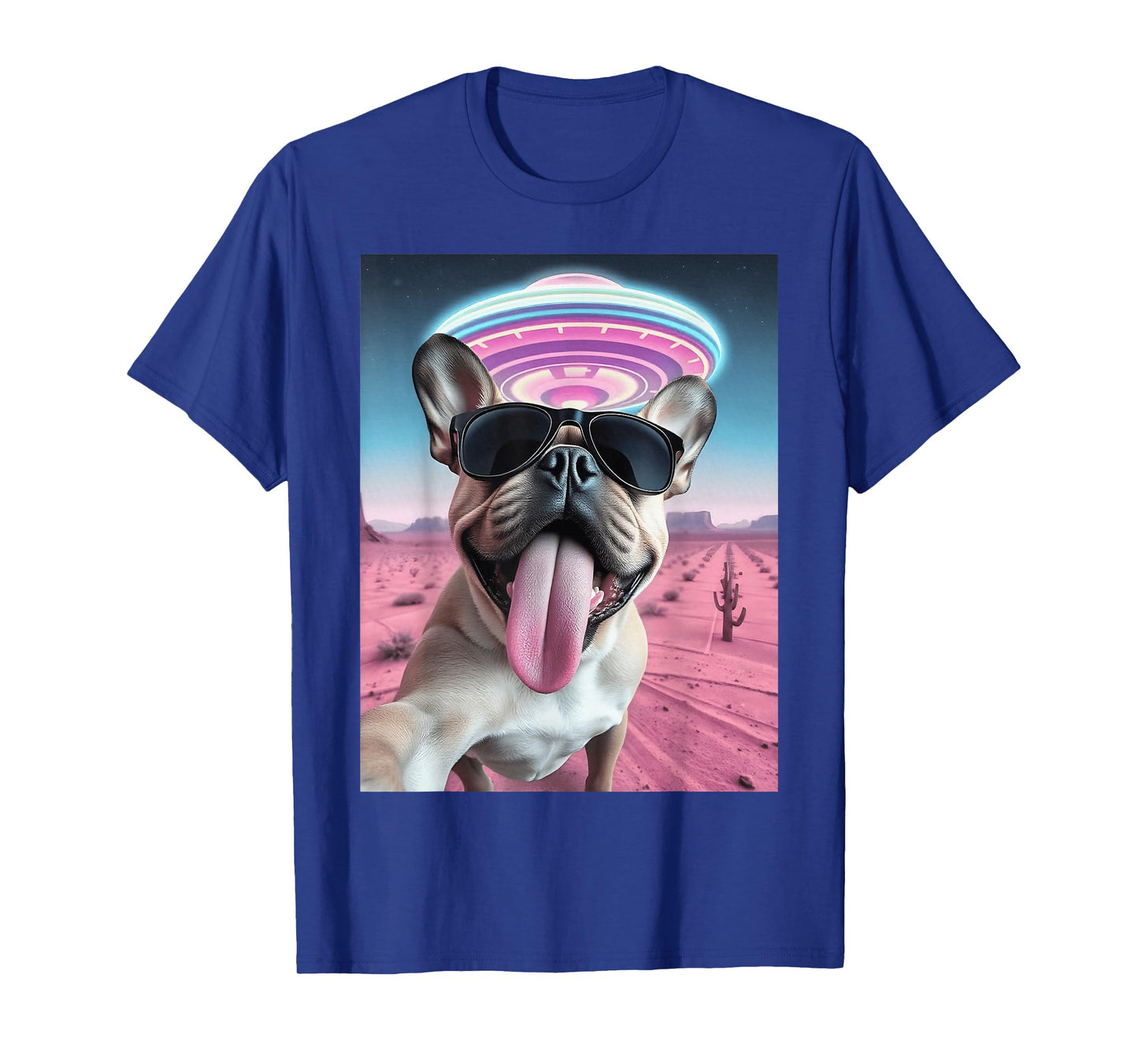 French Bulldog UFO Selfie Retro French Bulldog Aliens T-Shirt