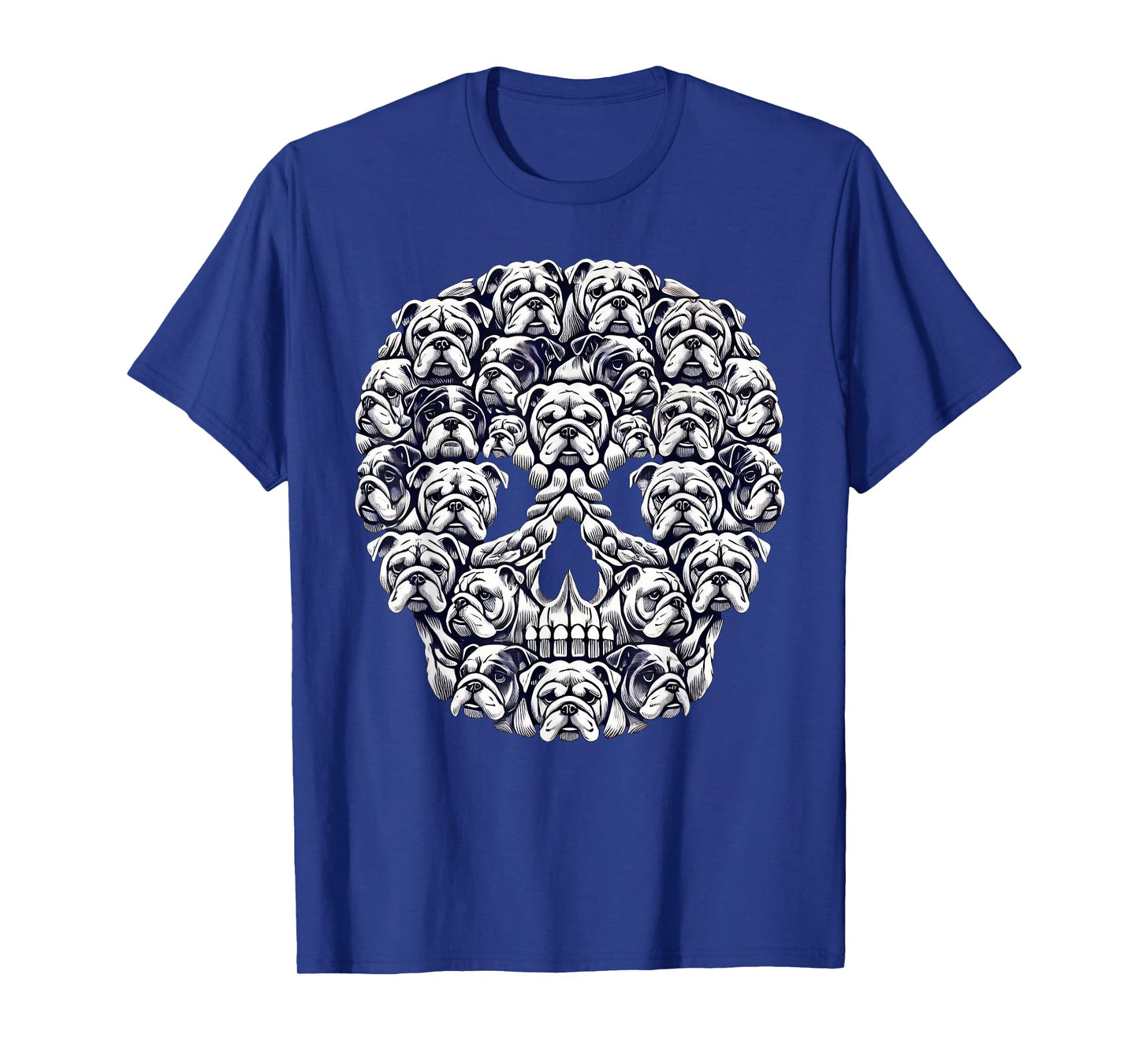 English Bulldog Dog Skull Halloween T-Shirt