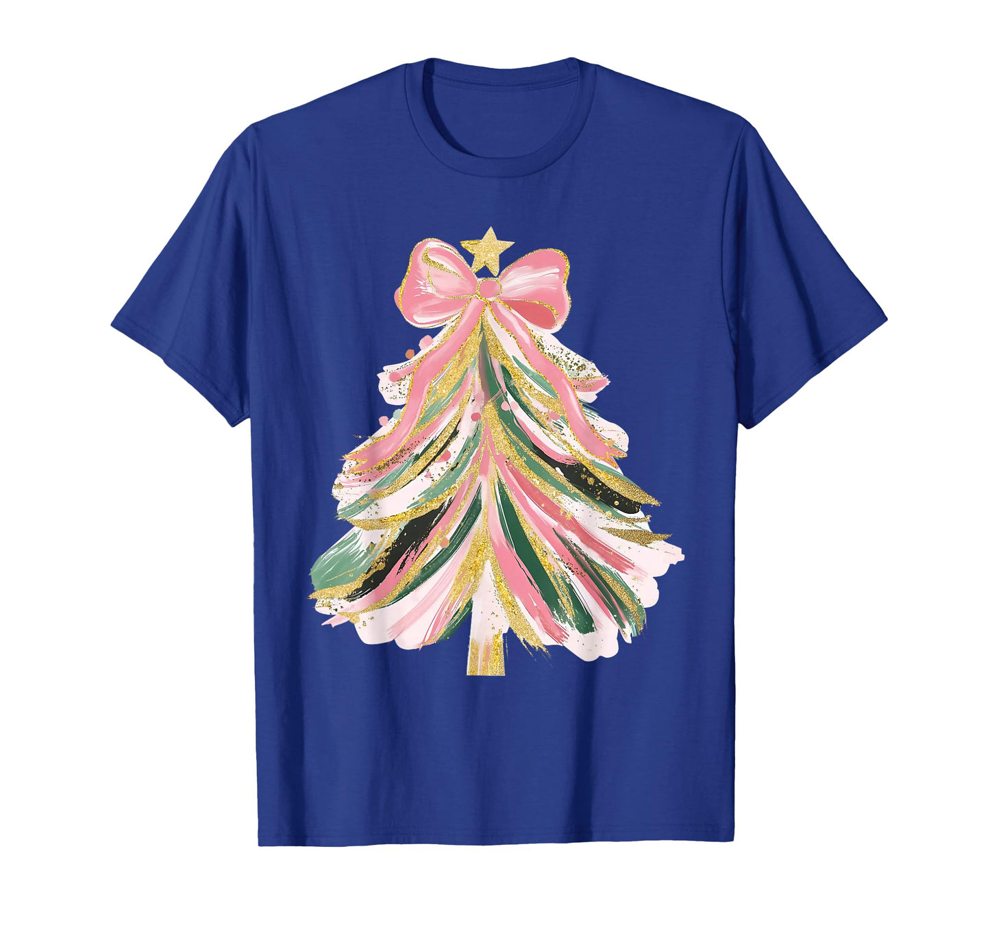 Coquette Bow Christmas Xmas Tree Family Matching Holiday T-Shirt