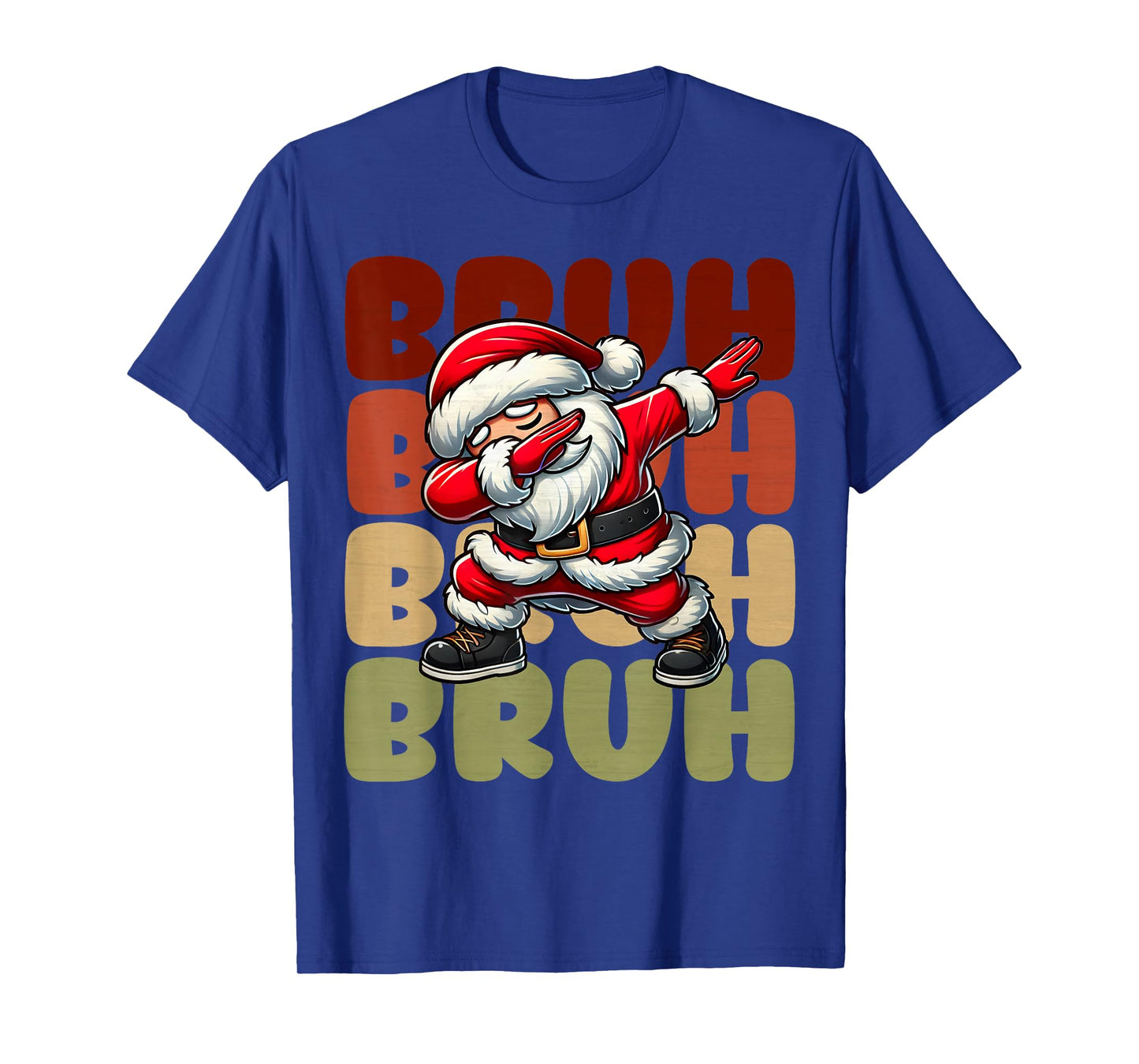 Bruh Christmas Funny Dabbing Santa Claus Kids Boys Xmas T-Shirt