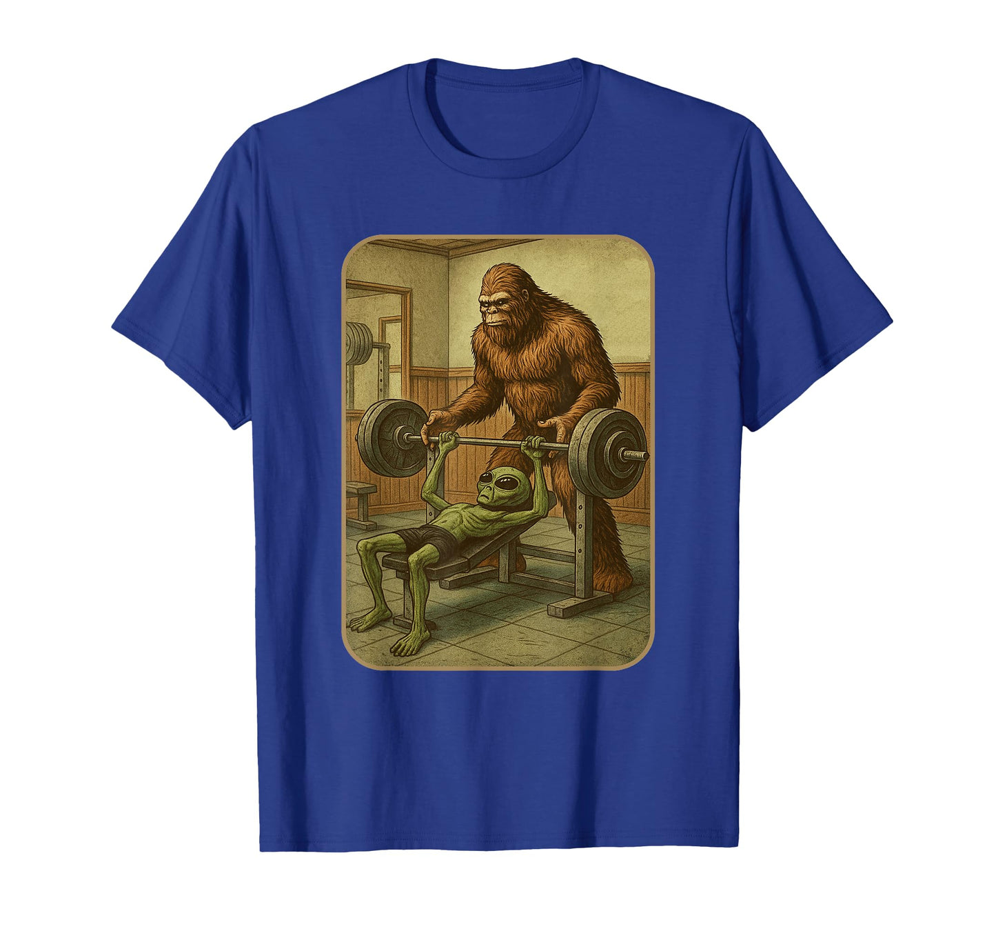 Gym Shirt Men Women Weightlifting Bigfoot Alien T-Shirt
