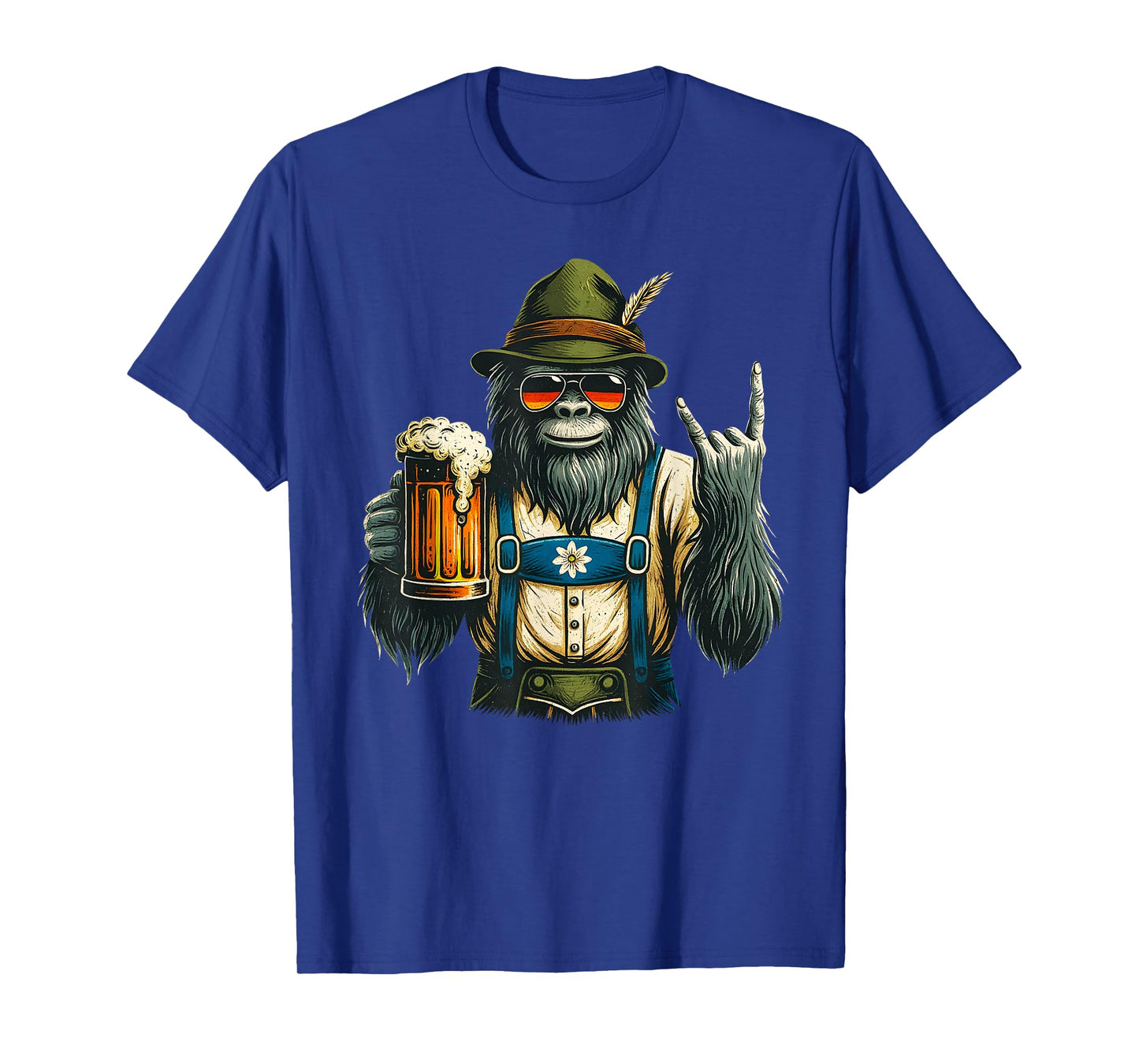 German Bigfoot Sasquatch Beer Lederhose Funny Oktoberfest T-Shirt