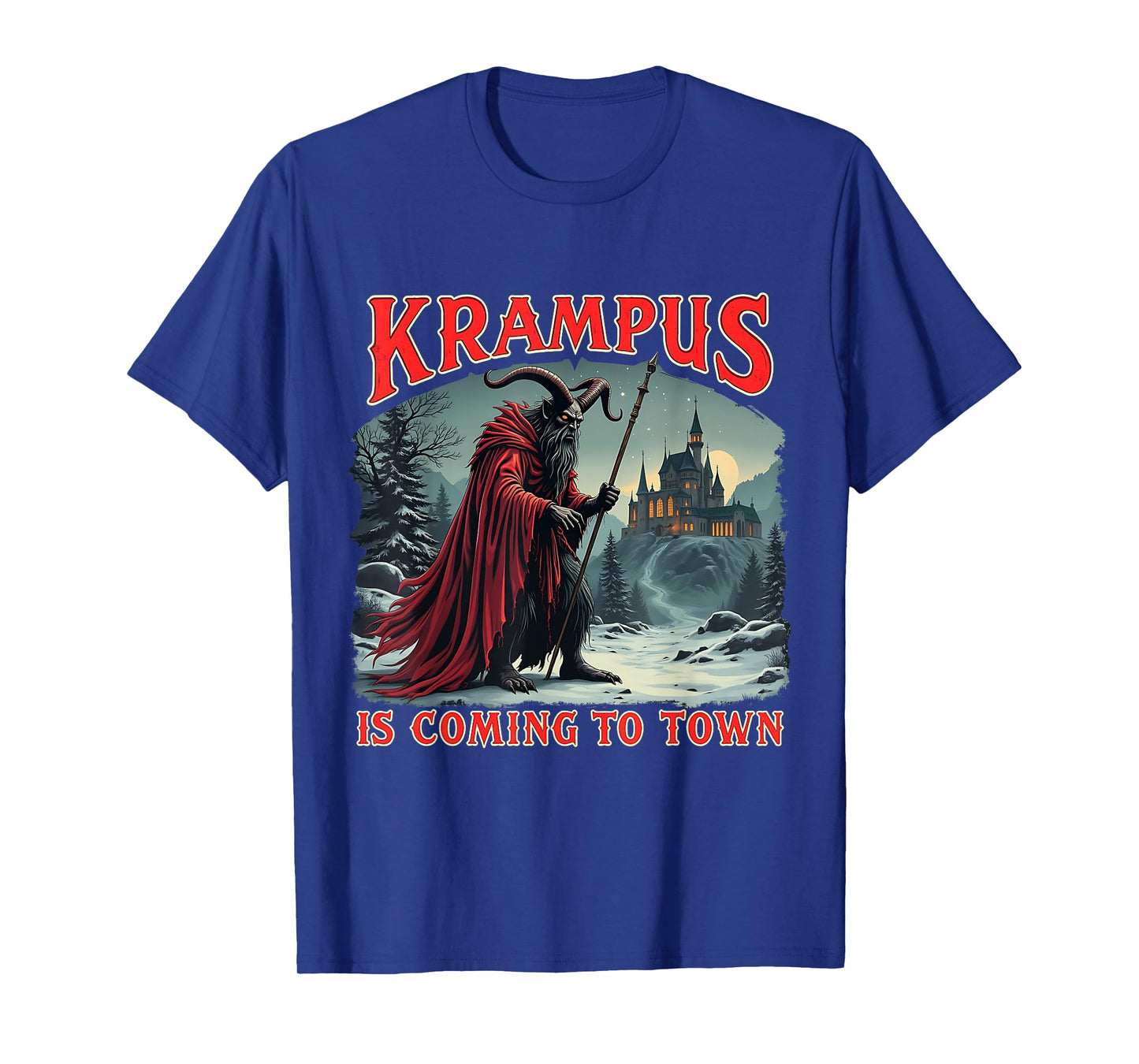 Merry Christmas Krampus Is Coming To Town Xmas Christmas Horror Costume T-Shirt
