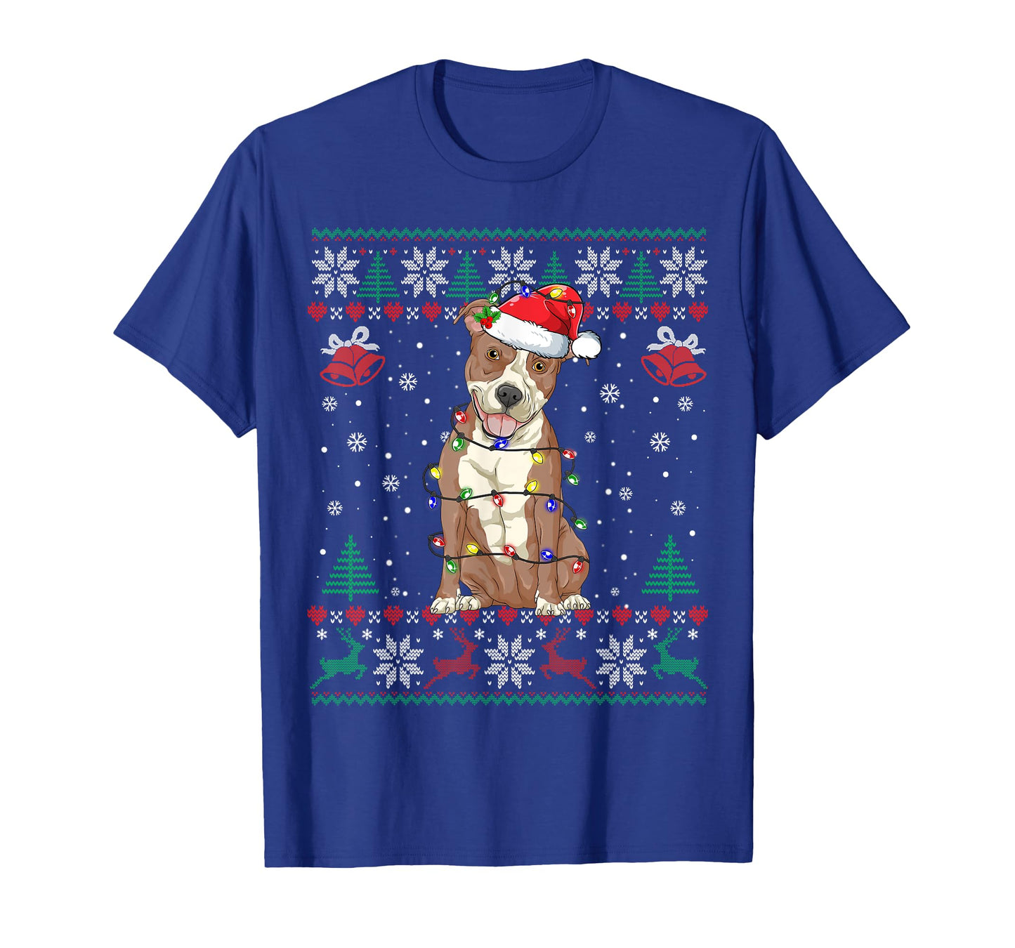 Pitbull Christmas Ugly Sweater Funny Dog Lover Xmas T-Shirt for Men Women Girls Kids